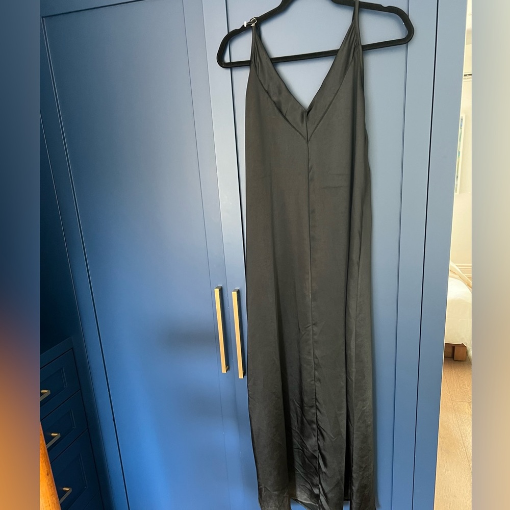 Astrid Black Spaghetti Strap Slip Maxi Dress